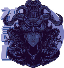 Medusa with a head mascot