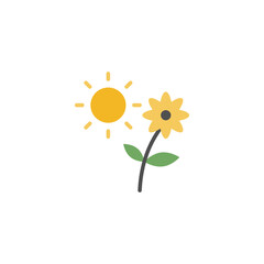 flower icon designed in colored flat style in spring icon theme