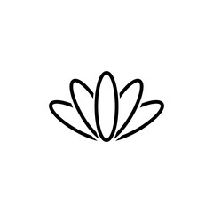 Lotus line icon. Yoga meditation flower sign