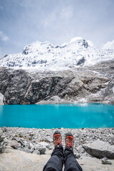 amazing view of 69 lagoon in peruvian andes, huascaran © jon_chica