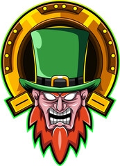 Leprechaun head esport mascot 