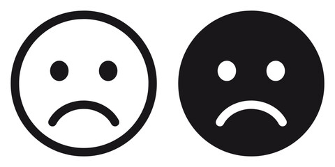 ofvs180 OutlineFilledVectorSign ofvs - smiley emoji sad icon . frowneys - face emoticon . isolated transparent . black outline and filled version . AI 10 / EPS 10 . g11519
