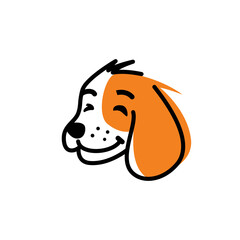 Cute dog logo symbol design illustration. Clean logo mark design. Illustration for personal or commercial business branding.