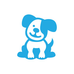 Cute dog logo symbol design illustration. Clean logo mark design. Illustration for personal or commercial business branding.