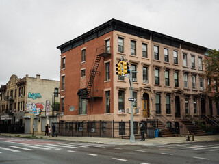 Architecture at the corner of St. Marks Avenue & Rogers Avenue, Crown Heights, Brooklyn, New York