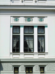 Architecture detsails columns and windows of ancient renaissance classical building