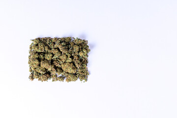 Marijuana up isolated on white background - Stock Photo