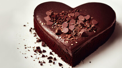 heart shaped chocolate cake