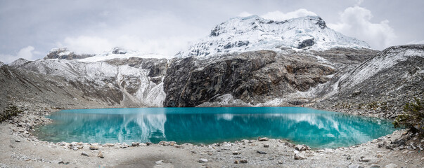 amazing view of 69 lagoon in peruvian andes, huascaran © jon_chica