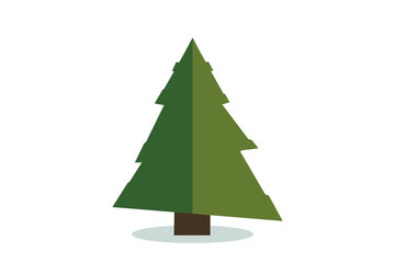 Christmas tree vector icon. Modern style fir symbol in color for holiday decoration, gift card design.