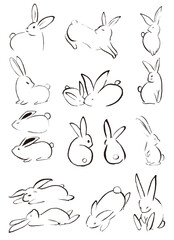 筆の卯イラスト素材