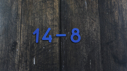 Task in mathematics. Mathematics problem for children. Simple algebra examples using numbers and...