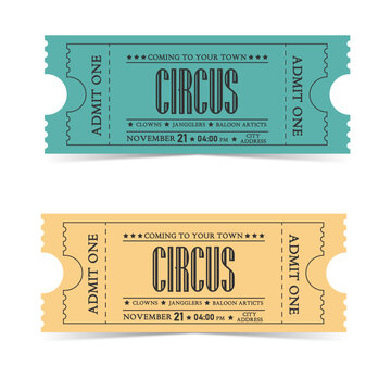 Retro movie vector ticket cirkus