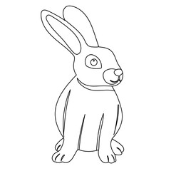 rabbit, hare sketch ,outline icon isolated vector