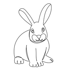 rabbit, hare sketch ,outline icon isolated