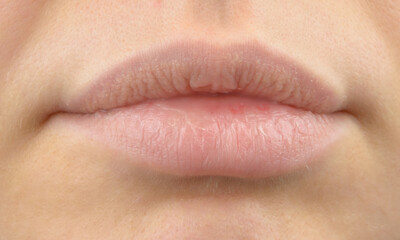 natural female lips close-up without makeup