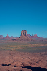 The sunny views of Monument Valley in Arizona