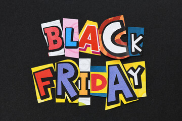 Black Friday words written on a piece of paper. Time for promotions and sales in stores.