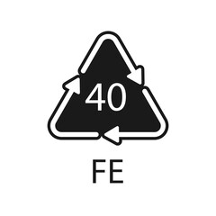 Plastic recycling symbol FE 40, Wrapping Plastic. Vector Illustration