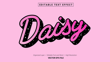 Editable Daisy Font Design. Alphabet Typography Template Text Effect. Lettering Vector Illustration for Product Brand and Business Logo.
