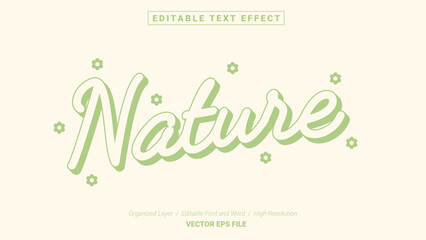 Editable Nature Font Design. Alphabet Typography Template Text Effect. Lettering Vector Illustration for Product Brand and Business Logo.
