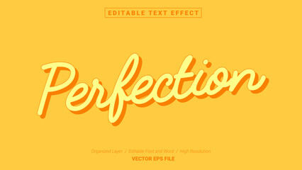 Editable Perfection Font Design. Alphabet Typography Template Text Effect. Lettering Vector Illustration for Product Brand and Business Logo.
