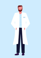 Doctor Portraits of male medic workers in uniform with stethoscopes. Flat cartoon vector illustration isolated on white background