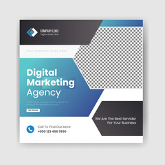Digital marketing agency social media post template design 