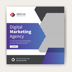 Digital marketing agency social media post template design 