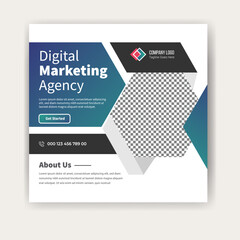 Digital marketing agency social media post template design 