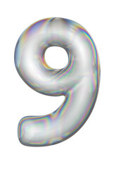 Bubble Text 3D Number 9