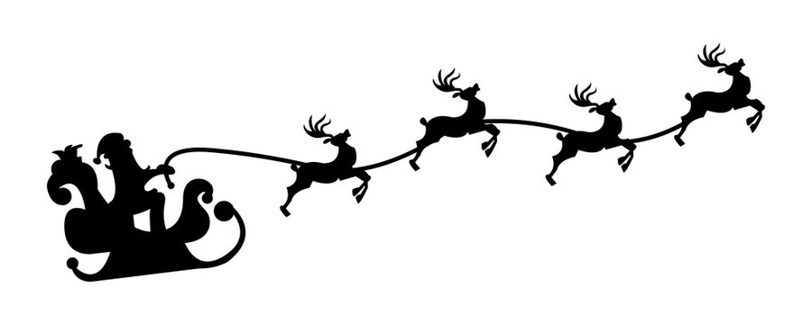 Anta With Sleigh And Reindeer PNG Image.