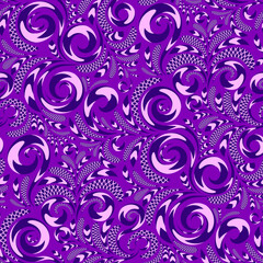 Purple vector seamless abstract floral  pattern