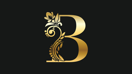 Luxury letter B golden name initial modern logo design concept for a brand or company © ahmadfarazswl