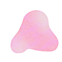 Watercolor Abstract shape Pink blob.	