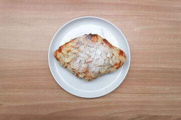 almond croissant or croissant , French croissant