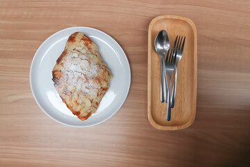 almond croissant or croissant , French croissant