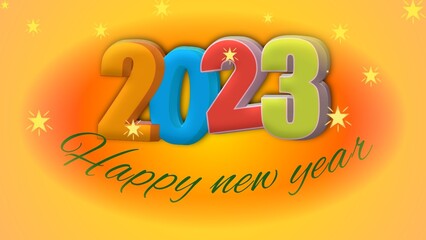 Illustration happy new year 2023