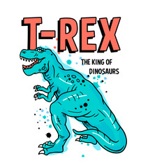 Hand drawn vector dinosaur illustration. For t-shirt prints, posters and other uses.