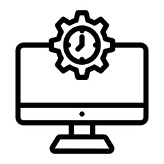 Time management line icon