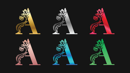 Decorative Letter A In Metallic Colors