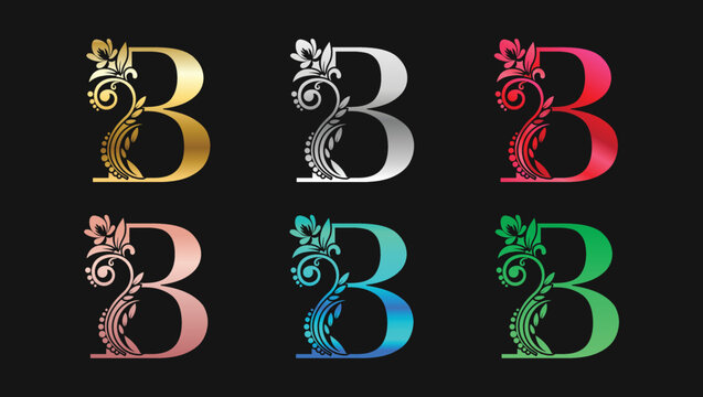 Decorative Letter B In Metallic Colors