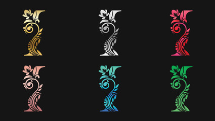 Obraz premium Decorative Letter I In Metallic Colors