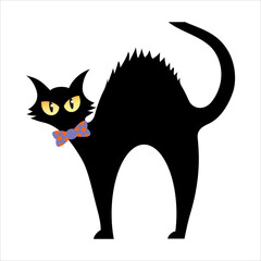 Art illustration background seamless design concept colorful icon symbol logo of black cat