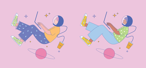 The concept of productivity at work at a laptop