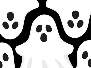 Art illustration background seamless design concept colorful icon symbol logo of ghost boo