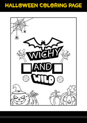 Halloween Quotes Coloring page. Halloween coloring page for kids.