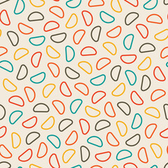 Vector seamless mimimal trendy pattern with colorful geometric shapes. Trendy children background. Textile simple print