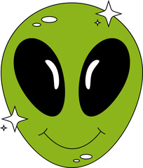 Retro Space Emoji Illustration