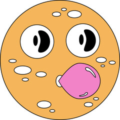 Fototapeta premium Retro Space Emoji Illustration